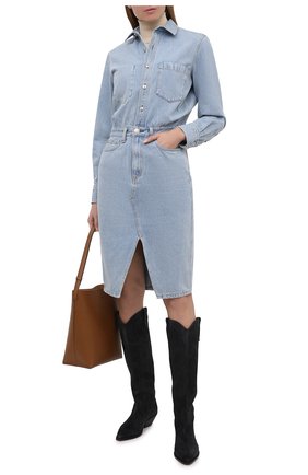 Женское джинсовое платье RAG&BONE голубого цвета по цене 44800 руб., арт. WCW20H30014C01 | Фото 2 Женское джинсовое платье RAG&BONE голубого цвета, арт. WCW20H30014C01 | Фото 2