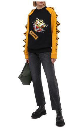 Женский хлопковый свитшот KENZO черного цвета по цене 43950 руб., арт. FB55SW3624MH | Фото 2 Женский хлопковый свитшот KENZO черного цвета, арт. FB55SW3624MH | Фото 2