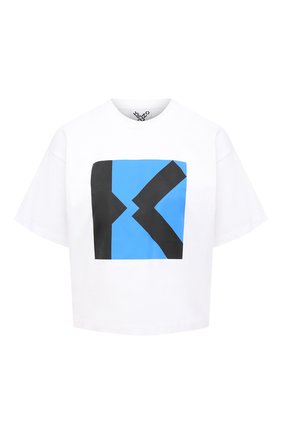 Женская хлопковая футболка KENZO белого цвета по цене 11150 руб., арт. FB52TS6904SJ | Фото 1 Женская хлопковая футболка KENZO белого цвета, арт. FB52TS6904SJ | Фото 1