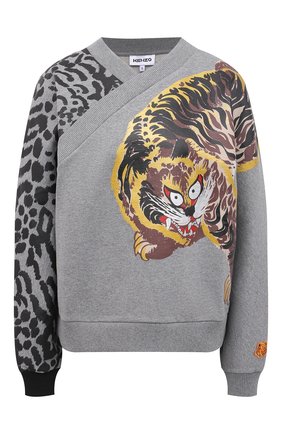 Женский хлопковый свитшот KENZO серого цвета по цене 38950 руб., арт. FB52SW6194M0 | Фото 1 Женский хлопковый свитшот KENZO серого цвета, арт. FB52SW6194M0 | Фото 1