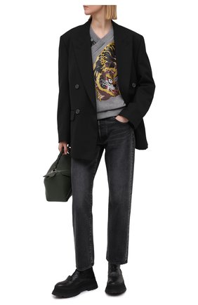 Женский хлопковый свитшот KENZO серого цвета по цене 38950 руб., арт. FB52SW6194M0 | Фото 2 Женский хлопковый свитшот KENZO серого цвета, арт. FB52SW6194M0 | Фото 2