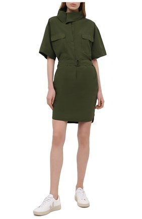 Женское хлопковое платье KENZO хаки цвета по цене 38950 руб., арт. FB52R00311LA | Фото 2 Женское хлопковое платье KENZO хаки цвета, арт. FB52R00311LA | Фото 2