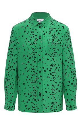 Женская шелковая рубашка KENZO зеленого цвета по цене 43950 руб., арт. FB52CH030521 | Фото 1 Женская шелковая рубашка KENZO зеленого цвета, арт. FB52CH030521 | Фото 1