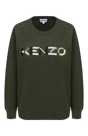 Женский хлопковый свитшот KENZO хаки цвета по цене 24500 руб., арт. FA62SW8204M0 | Фото 1 Женский хлопковый свитшот KENZO хаки цвета, арт. FA62SW8204M0 | Фото 1
