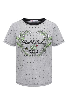 Женская хлопковая футболка REDVALENTINO белого цвета по цене 30850 руб., арт. VR3MG08X/5PR | Фото 1 Женская хлопковая футболка REDVALENTINO белого цвета, арт. VR3MG08X/5PR | Фото 1
