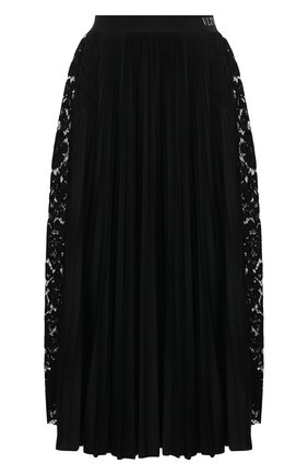 Женская плиссированная юбка VALENTINO черного цвета по цене 143500 руб., арт. VB3MD02T668 | Фото 1 Женская плиссированная юбка VALENTINO черного цвета, арт. VB3MD02T668 | Фото 1 (Длина Ж (юбки, платья, шорты): Миди; Женское Кросс-КТ: Юбка-одежда, юбка-плиссе; Материал внешний: Синтетический материал; Стили: Романтичный)