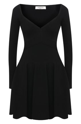 Женское платье из вискозы VALENTINO черного цвета по цене 264500 руб., арт. VB3KDA95656 | Фото 1 Женское платье из вискозы VALENTINO черного цвета, арт. VB3KDA95656 | Фото 1
