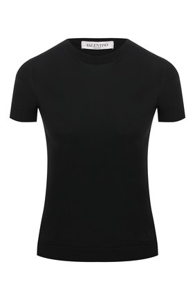 Женский шерстяной пуловер VALENTINO черного цвета по цене 73200 руб., арт. VB3KC21T653 | Фото 1 Женский шерстяной пуловер VALENTINO черного цвета, арт. VB3KC21T653 | Фото 1