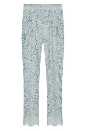 Женские брюки из хлопка и вискозы DOLCE & GABBANA голубого цвета по цене 121000 руб., арт. FTBXQT/HLMEA | Фото 1 Женские брюки из хлопка и вискозы DOLCE & GABBANA голубого цвета, арт. FTBXQT/HLMEA | Фото 1