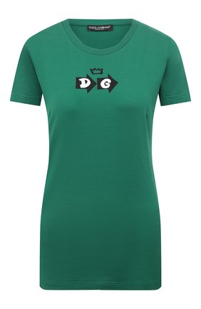 Женская хлопковая футболка DOLCE & GABBANA зеленого цвета по цене 29000 руб., арт. F8L99T/FI75D | Фото 1 Женская хлопковая футболка DOLCE & GABBANA зеленого цвета, арт. F8L99T/FI75D | Фото 1