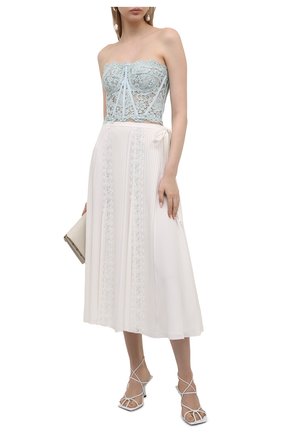 Женский топ из хлопка и вискозы DOLCE & GABBANA голубого цвета по цене 83700 руб., арт. F72X4T/HLMEA | Фото 2 Женский топ из хлопка и вискозы DOLCE & GABBANA голубого цвета, арт. F72X4T/HLMEA | Фото 2