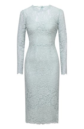 Женское платье из хлопка и вискозы DOLCE & GABBANA голубого цвета по цене 205000 руб., арт. F6I60T/HLMEA | Фото 1 Женское платье из хлопка и вискозы DOLCE & GABBANA голубого цвета, арт. F6I60T/HLMEA | Фото 1
