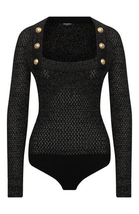 Женское боди из вискозы BALMAIN черного цвета по цене 127000 руб., арт. VF10961/K212 | Фото 1 Женское боди из вискозы BALMAIN черного цвета, арт. VF10961/K212 | Фото 1