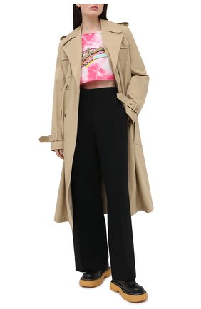 Женская хлопковая футболка BALMAIN розового цвета по цене 52150 руб., арт. VF11009/B508 | Фото 2 Женская хлопковая футболка BALMAIN розового цвета, арт. VF11009/B508 | Фото 2