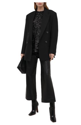Женская футболка с пайетками BALMAIN черного цвета по цене 105500 руб., арт. VF11351/X444 | Фото 2 Женская футболка с пайетками BALMAIN черного цвета, арт. VF11351/X444 | Фото 2