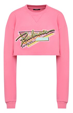 Женский хлопковый свитшот BALMAIN розового цвета по цене 73750 руб., арт. VF13651/B509 | Фото 1 Женский хлопковый свитшот BALMAIN розового цвета, арт. VF13651/B509 | Фото 1