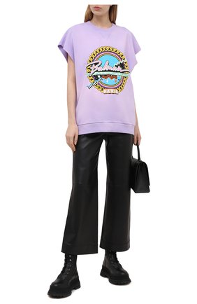 Женский хлопковый свитшот BALMAIN сиреневого цвета по цене 52700 руб., арт. VF13743/B504 | Фото 2 Женский хлопковый свитшот BALMAIN сиреневого цвета, арт. VF13743/B504 | Фото 2