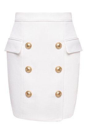 Женская хлопковая юбка BALMAIN белого цвета по цене 95050 руб., арт. VF14004/C208 | Фото 1 Женская хлопковая юбка BALMAIN белого цвета, арт. VF14004/C208 | Фото 1