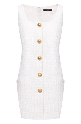Женское платье BALMAIN белого цвета по цене 265500 руб., арт. VF16054/C275 | Фото 1 Женское платье BALMAIN белого цвета, арт. VF16054/C275 | Фото 1