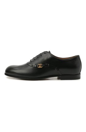 Мужские кожаные оксфорды GUCCI черного цвета по цене 66600 руб., арт. 644818/D3V00 | Фото 2 Мужские кожаные оксфорды GUCCI черного цвета, арт. 644818/D3V00 | Фото 2