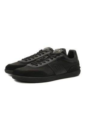 Мужские комбинированные кеды TOD’S черного цвета по цене 36950 руб., арт. XXM68C0DP300V5 | Фото 1 Мужские комбинированные кеды TOD’S черного цвета, арт. XXM68C0DP300V5 | Фото 1 (Материал внутренний: Натуральная кожа; Подошва: Плоская)