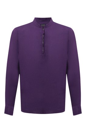 Мужская льняная рубашка GIORGIO ARMANI фиолетового цвета по цене 47700 руб., арт. 1SGCCZ50/TZ256 | Фото 1 Мужская льняная рубашка GIORGIO ARMANI фиолетового цвета, арт. 1SGCCZ50/TZ256 | Фото 1 (Длина (для топов): Стандартные; Случай: Повседневный; Манжеты: На кнопках; Воротник: Мандарин; Материал внешний: Лен; Рубашки М: Regular Fit; Принт: Однотонные; Рукава: Длинные; Стили: Бохо)