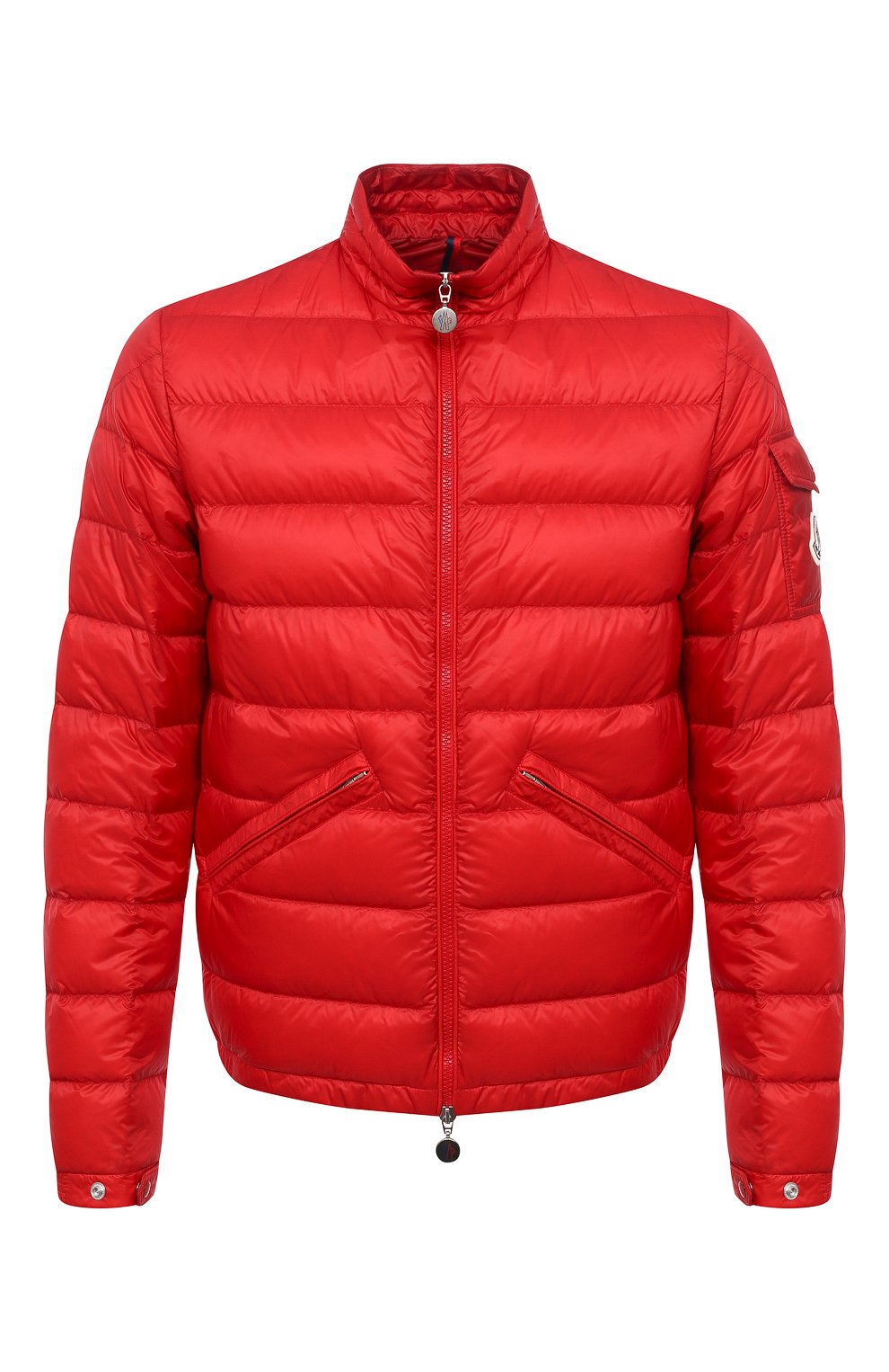 Мужская пуховая куртка agay MONCLER красного цвета, арт. G1-091-1A110-00-53279 | Фото 1 (Кросс-КТ: Куртка; Рукава: Длинные; Материал внешний: Синтетический материал; Мужское Кросс-КТ: Куртка-верхняя одежда; Материал подклада: Синтетический материал; Длина (верхняя одежда): Короткие; Материал утеплителя: Пух и перо; Стили: Кэжуэл)