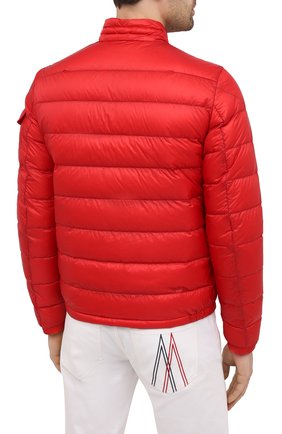 Мужская пуховая куртка agay MONCLER красного цвета, арт. G1-091-1A110-00-53279 | Фото 4 (Кросс-КТ: Куртка; Рукава: Длинные; Материал внешний: Синтетический материал; Мужское Кросс-КТ: Куртка-верхняя одежда; Материал подклада: Синтетический материал; Длина (верхняя одежда): Короткие; Материал утеплителя: Пух и перо; Стили: Кэжуэл)