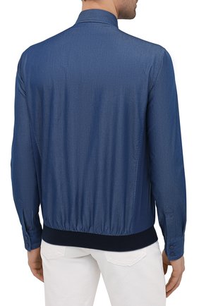 Мужская хлопковая рубашка ZILLI SPORT синего цвета, арт. MFU-7060-0001/0007/08/09/10/11 | Фото 4 (Манжеты: На пуговицах; Воротник: Кент; Рукава: Длинные; Рубашки М: Classic Fit; Случай: Повседневный; Длина (для топов): Стандартные; Региональные ограничения белый список (Axapta Mercury): RU; Материал внешний: Хлопок; Принт: Однотонные; Стили: Кэжуэл)