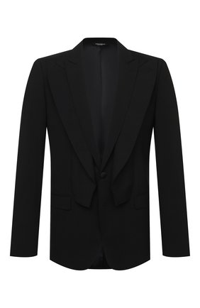 Мужской шерстяной пиджак DOLCE & GABBANA черного цвета по цене 243500 руб., арт. G2P00T/FUBEC | Фото 1 Мужской шерстяной пиджак DOLCE & GABBANA черного цвета, арт. G2P00T/FUBEC | Фото 1 (Стили: Классический; Пиджаки М: Прямой; Материал внешний: Шерсть; Случай: Вечерний; Длина (для топов): Стандартные; Материал подклада: Шелк; 1-2-бортные: Однобортные; Рукава: Длинные)