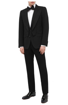 Мужской шерстяной пиджак DOLCE & GABBANA черного цвета по цене 243500 руб., арт. G2P00T/FUBEC | Фото 2 Мужской шерстяной пиджак DOLCE & GABBANA черного цвета, арт. G2P00T/FUBEC | Фото 2 (Стили: Классический; Пиджаки М: Прямой; Материал внешний: Шерсть; Случай: Вечерний; Длина (для топов): Стандартные; Материал подклада: Шелк; 1-2-бортные: Однобортные; Рукава: Длинные)