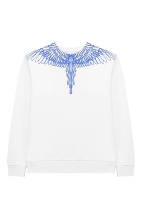 Детский хлопковый свитшот MARCELO BURLON KIDS OF MILAN белого цвета по цене 14200 руб., арт. 21E/B/MB/2000/0020/8-14Y | Фото 1 Детский хлопковый свитшот MARCELO BURLON KIDS OF MILAN белого цвета, арт. 21E/B/MB/2000/0020/8-14Y | Фото 1