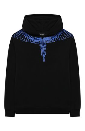Детский хлопковое худи MARCELO BURLON KIDS OF MILAN черного цвета по цене 17150 руб., арт. 21E/B/MB/2100/0020/8-14Y | Фото 1 Детский хлопковое худи MARCELO BURLON KIDS OF MILAN черного цвета, арт. 21E/B/MB/2100/0020/8-14Y | Фото 1