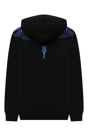 Детский хлопковое худи MARCELO BURLON KIDS OF MILAN черного цвета по цене 17150 руб., арт. 21E/B/MB/2100/0020/8-14Y | Фото 2 Детский хлопковое худи MARCELO BURLON KIDS OF MILAN черного цвета, арт. 21E/B/MB/2100/0020/8-14Y | Фото 2