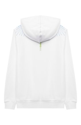 Детский хлопковое худи MARCELO BURLON KIDS OF MILAN белого цвета по цене 17150 руб., арт. 21E/B/MB/2105/0020/8-14Y | Фото 2 Детский хлопковое худи MARCELO BURLON KIDS OF MILAN белого цвета, арт. 21E/B/MB/2105/0020/8-14Y | Фото 2
