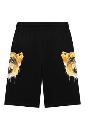 Детские хлопковые шорты MARCELO BURLON KIDS OF MILAN черного цвета по цене 16450 руб., арт. 21E/B/MB/3202/0020/8-14Y | Фото 2 Детские хлопковые шорты MARCELO BURLON KIDS OF MILAN черного цвета, арт. 21E/B/MB/3202/0020/8-14Y | Фото 2