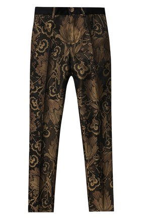 Детские брюки DOLCE & GABBANA золотого цвета по цене 51500 руб., арт. L43P20/HJ0AI/8-14 | Фото 1 Детские брюки DOLCE & GABBANA золотого цвета, арт. L43P20/HJ0AI/8-14 | Фото 1 (Мальчики Кросс-КТ: Брюки-одежда; Материал внешний: Вискоза; Материал подклада: Вискоза; Стили: Классический; Региональные ограничения белый список (Axapta Mercury): RU; Ростовка одежда: 10 - 11 лет | 140 - 146см, 12 лет | 152 см, 8 лет | 128 см)