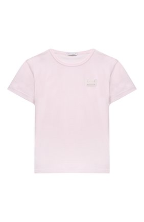 Детский хлопковая футболка DOLCE & GABBANA светло-розового цвета по цене 6480 руб., арт. L1JT7T/G70LK | Фото 1 Детский хлопковая футболка DOLCE & GABBANA светло-розового цвета, арт. L1JT7T/G70LK | Фото 1