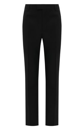 Мужские шерстяные брюки BOTTEGA VENETA черного цвета, арт. 647384/V0B30 | Фото 1 (Случай: Повседневный; Длина (брюки, джинсы): Стандартные; Материал внешний: Шерсть; Стили: Минимализм; Региональные ограничения белый список (Axapta Mercury): RU)