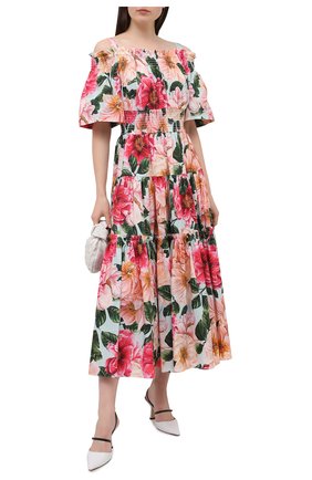 Женское хлопковое платье DOLCE & GABBANA голубого цвета по цене 184000 руб., арт. F68E1T/HS5H9 | Фото 2 Женское хлопковое платье DOLCE & GABBANA голубого цвета, арт. F68E1T/HS5H9 | Фото 2