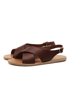 Женские кожаные сандалии maria ANCIENT GREEK SANDALS темно-коричневого цвета по цене 16300 руб., арт. MARIA/CHESTNUT | Фото 1 Женские кожаные сандалии maria ANCIENT GREEK SANDALS темно-коричневого цвета, арт. MARIA/CHESTNUT | Фото 1