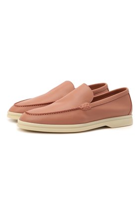 Женские кожаные лоферы summer walk LORO PIANA розового цвета по цене 65650 руб., арт. FAI0323 | Фото 1 Женские кожаные лоферы summer walk LORO PIANA розового цвета, арт. FAI0323 | Фото 1