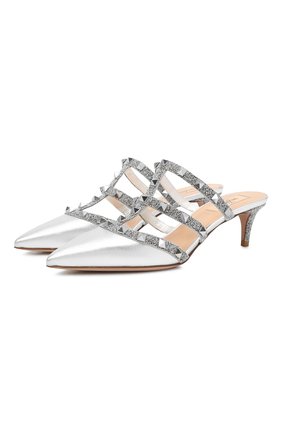 Женские кожаные мюли rockstud VALENTINO серебряного цвета по цене 89950 руб., арт. VW2S0V23/NXC | Фото 1 Женские кожаные мюли rockstud VALENTINO серебряного цвета, арт. VW2S0V23/NXC | Фото 1