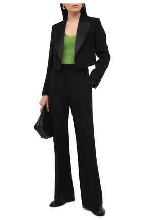 Женский шерстяной жакет VICTORIA BECKHAM черного цвета по цене 154000 руб., арт. 1121WJK002216A | Фото 2 Женский шерстяной жакет VICTORIA BECKHAM черного цвета, арт. 1121WJK002216A | Фото 2