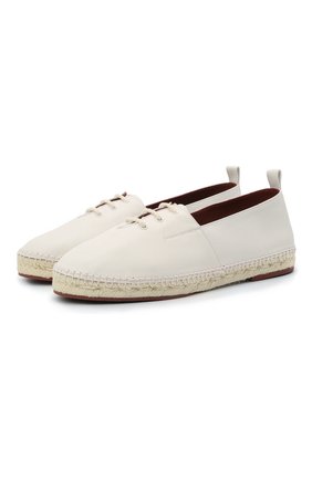 Женские кожаные эспадрильи LORO PIANA белого цвета по цене 49950 руб., арт. FAL5963 | Фото 1 Женские кожаные эспадрильи LORO PIANA белого цвета, арт. FAL5963 | Фото 1