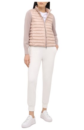 Женские хлопковые джоггеры MONCLER белого цвета по цене 36100 руб., арт. G1-093-8H742-00-809LC | Фото 2 Женские хлопковые джоггеры MONCLER белого цвета, арт. G1-093-8H742-00-809LC | Фото 2