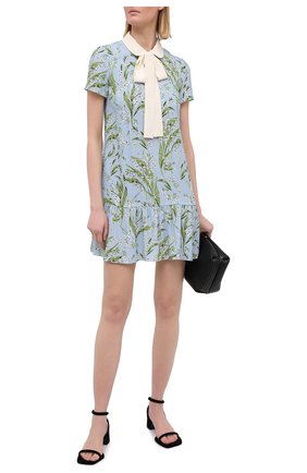 Женское платье из вискозы REDVALENTINO голубого цвета по цене 55200 руб., арт. VR3VAZ65/5MQ | Фото 2 Женское платье из вискозы REDVALENTINO голубого цвета, арт. VR3VAZ65/5MQ | Фото 2