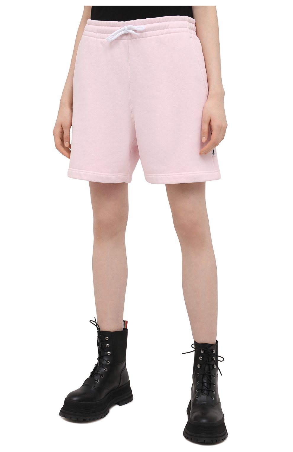 Женские хлопковый шорты ALEXANDER WANG розового цвета, арт. UCC1214010 | Фото 3 (Женское Кросс-КТ: Шорты-одежда; Длина Ж (юбки, платья, шорты): Мини; Кросс-КТ: Широкие; Региональные ограничения белый список (Axapta Mercury): RU; Материал внешний: Хлопок; Стили: Спорт-шик)