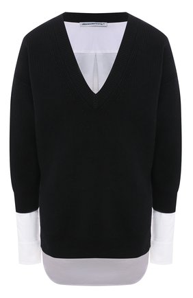 Женский хлопковый пуловер ALEXANDERWANG.T черно-белого цвета по цене 44550 руб., арт. 4KC1211008 | Фото 1 Женский хлопковый пуловер ALEXANDERWANG.T черно-белого цвета, арт. 4KC1211008 | Фото 1
