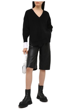 Женский хлопковый пуловер ALEXANDERWANG.T черно-белого цвета по цене 44550 руб., арт. 4KC1211008 | Фото 2 Женский хлопковый пуловер ALEXANDERWANG.T черно-белого цвета, арт. 4KC1211008 | Фото 2